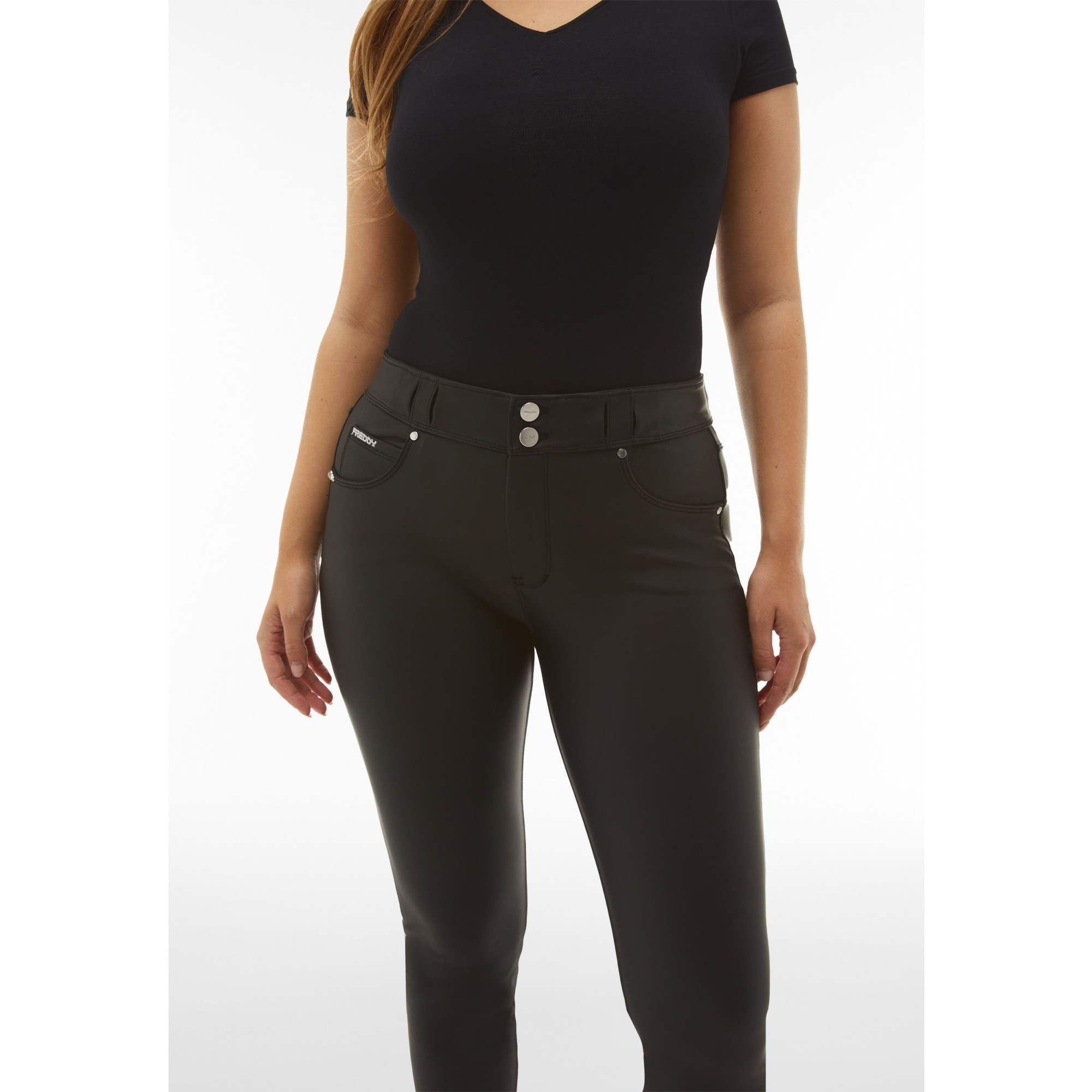 Freddy N.O.W.® Vegan Leather Damen Comfort Lederhose - Mid Waist Skinny - Schwarz - N0 Freddy N.O.W.® Vegan Leather Damen Comfort Lederhose - Mid Waist Skinny - Schwarz - N0