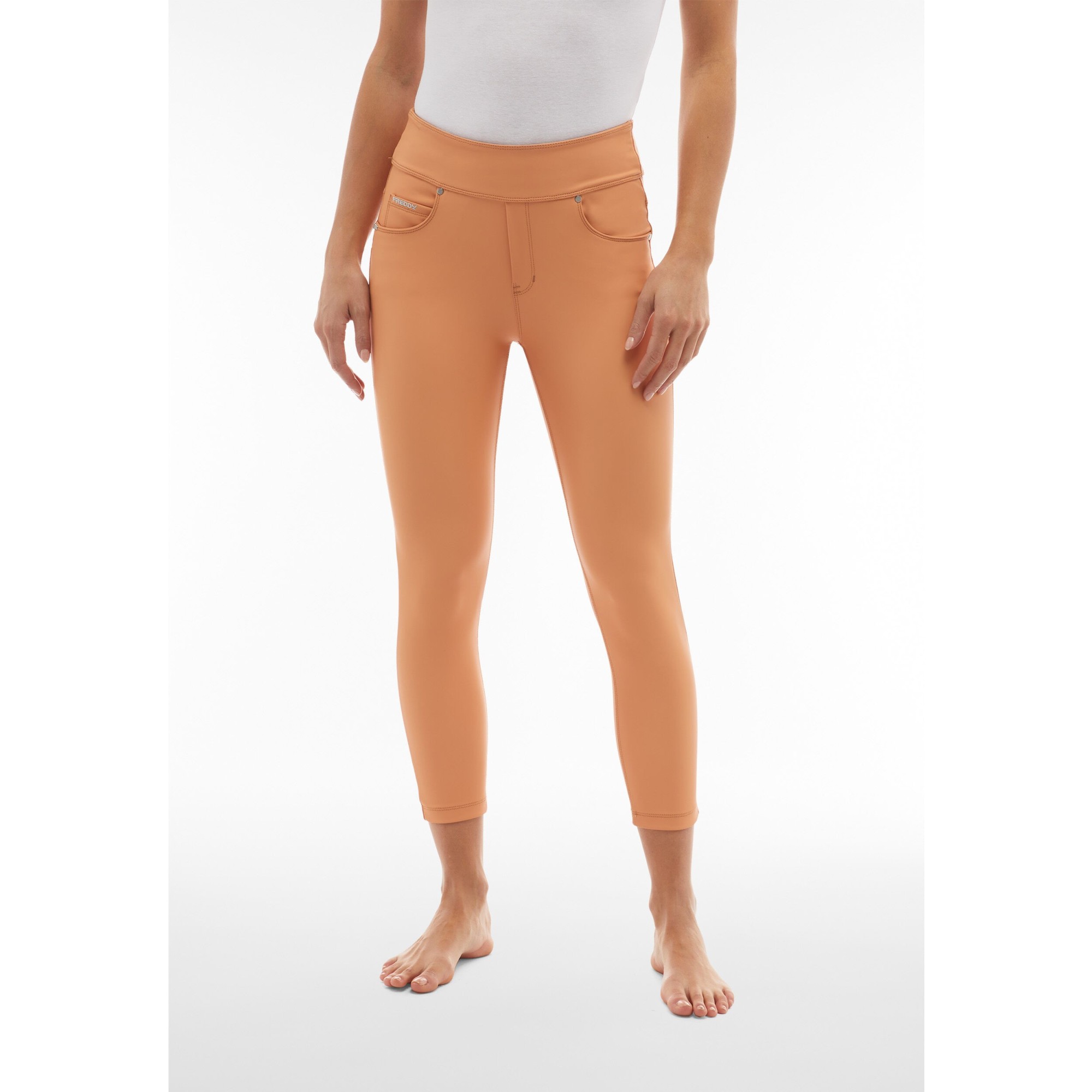 Freddy N.O.W.® Yoga Vegan Leather Damen Comfort Lederhose - 7/8 Mid Waist Super Skinny - Hellbraun - M44 Freddy N.O.W.® Yoga Vegan Leather Damen Comfort Lederhose - 7/8 Mid Waist Super Skinny - Hellbraun - M44