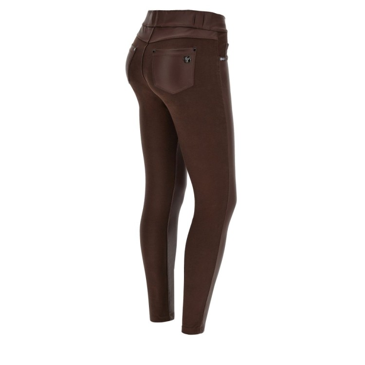 Freddy N.O.W.® Damen Comfort Hose - Mid Waist Super Skinny - Ecoledereinsätze - Dunkelbraun - M29