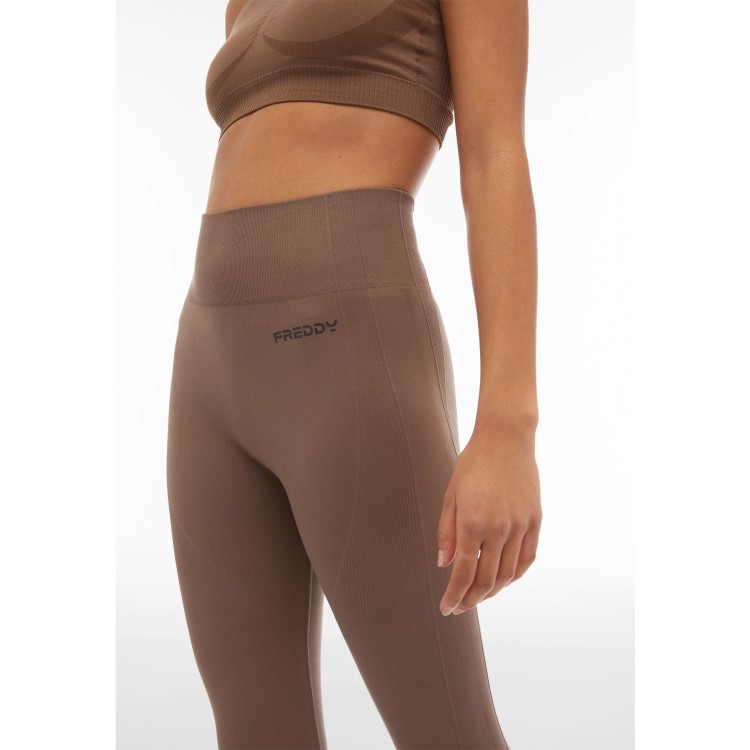 Freddy Seamless Sport Leggings - 7/8-Länge - High Waist - Brown - M105