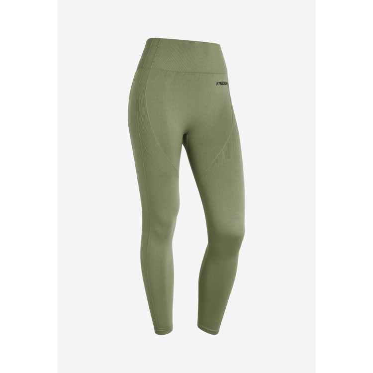 Freddy Seamless Sport Leggings - 7/8-Länge - High Waist - Green - V
