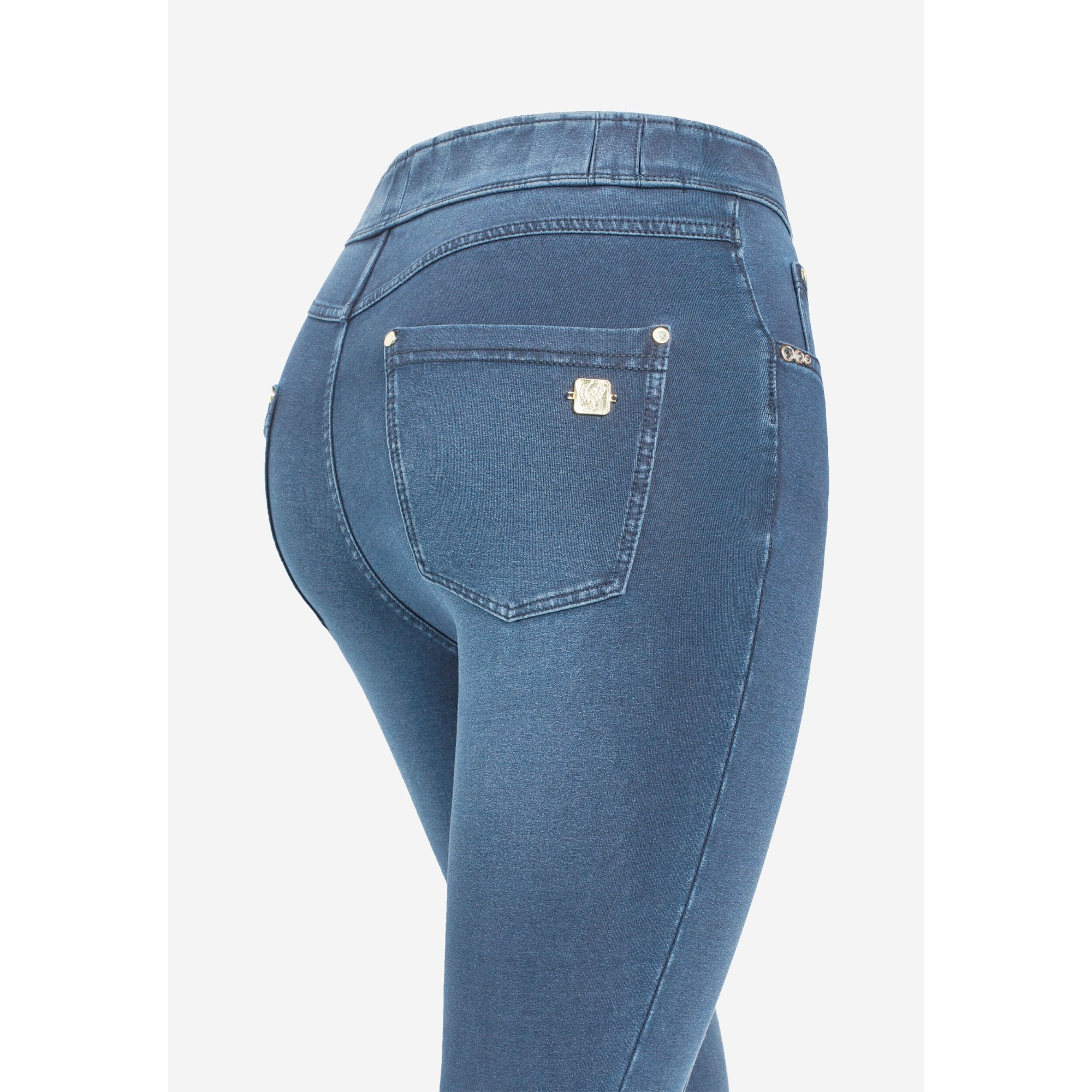 Freddy N.O.W.® Eco Damen Comfort Jeans - 7/8 High Waist Super Skinny - Denim - Blaue Nähte - J108B Freddy N.O.W.® Eco Damen Comfort Jeans - 7/8 High Waist Super Skinny - Denim - Blaue Nähte - J108B