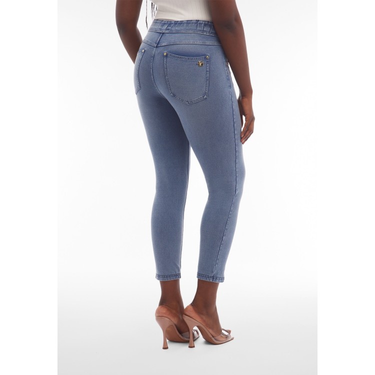 Freddy N.O.W.® Eco Damen Comfort Jeans - 7/8 High Waist Super Skinny - Denim - Blaue Nähte - J108B