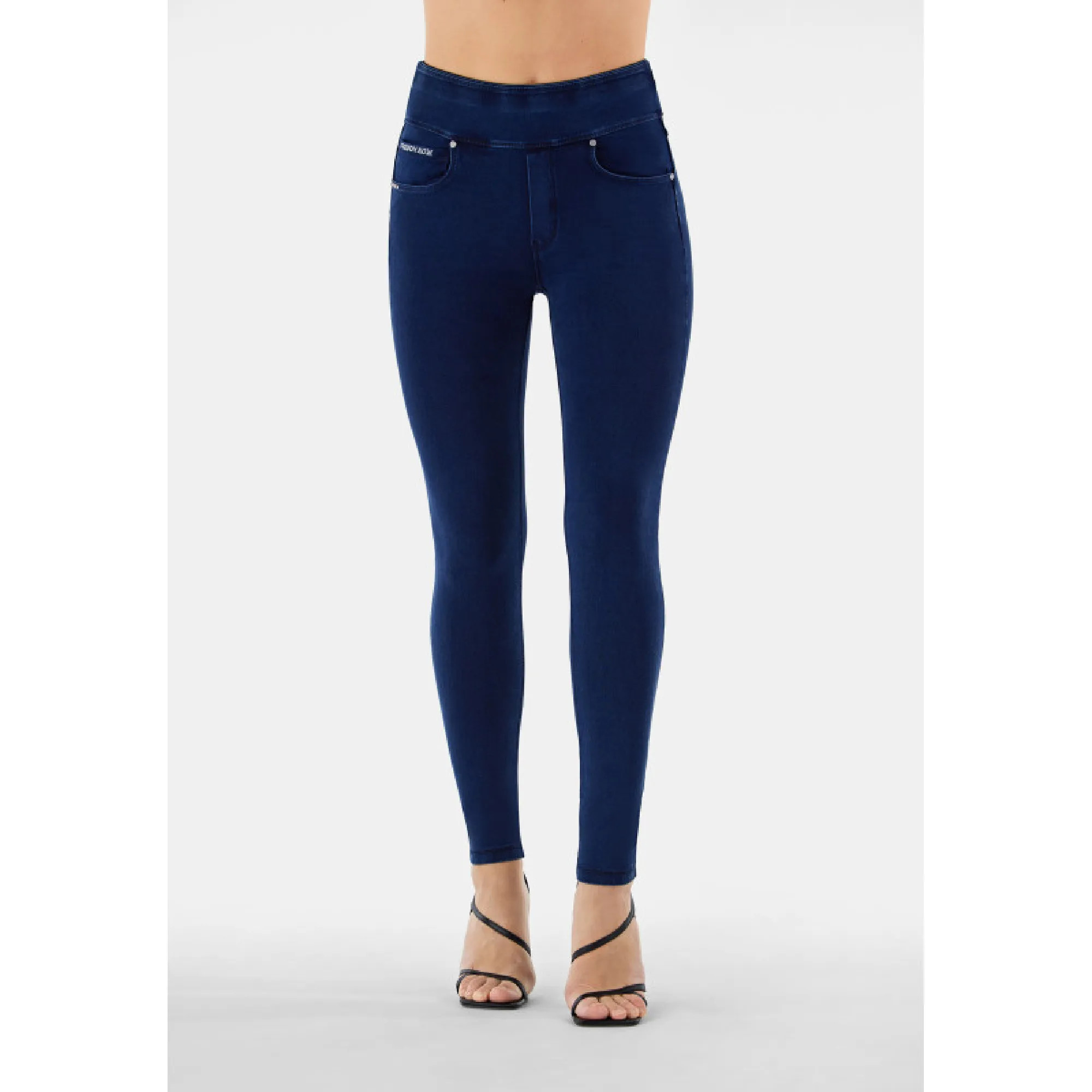 Freddy N.O.W.® Yoga Damen Comfort Jeans - Mid Waist Skinny - Blau - Gelbe Nähte - J0Y Freddy N.O.W.® Yoga Damen Comfort Jeans - Mid Waist Skinny - Blau - Gelbe Nähte - J0Y