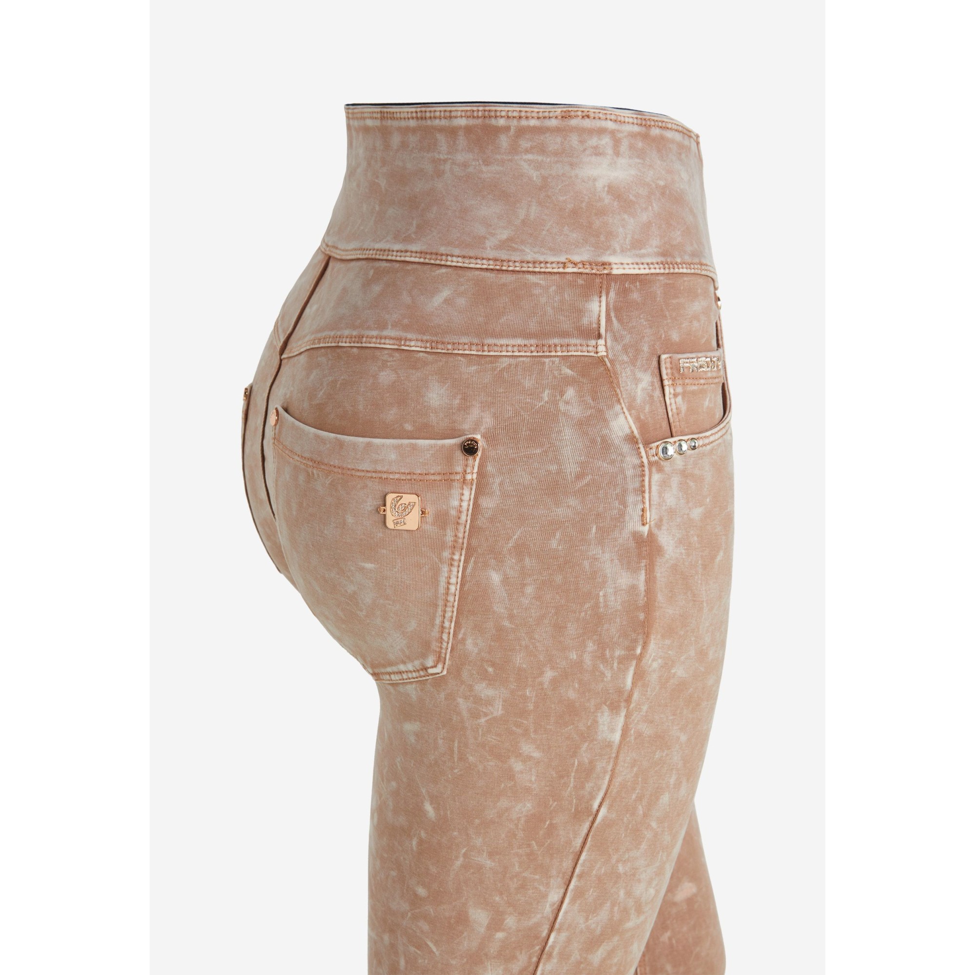 Freddy N.O.W.® Yoga Damen Comfort Jeans - High Waist Skinny - Stückgefärbt - Dunkelbeige - P80 Freddy N.O.W.® Yoga Damen Comfort Jeans - High Waist Skinny - Stückgefärbt - Dunkelbeige - P80