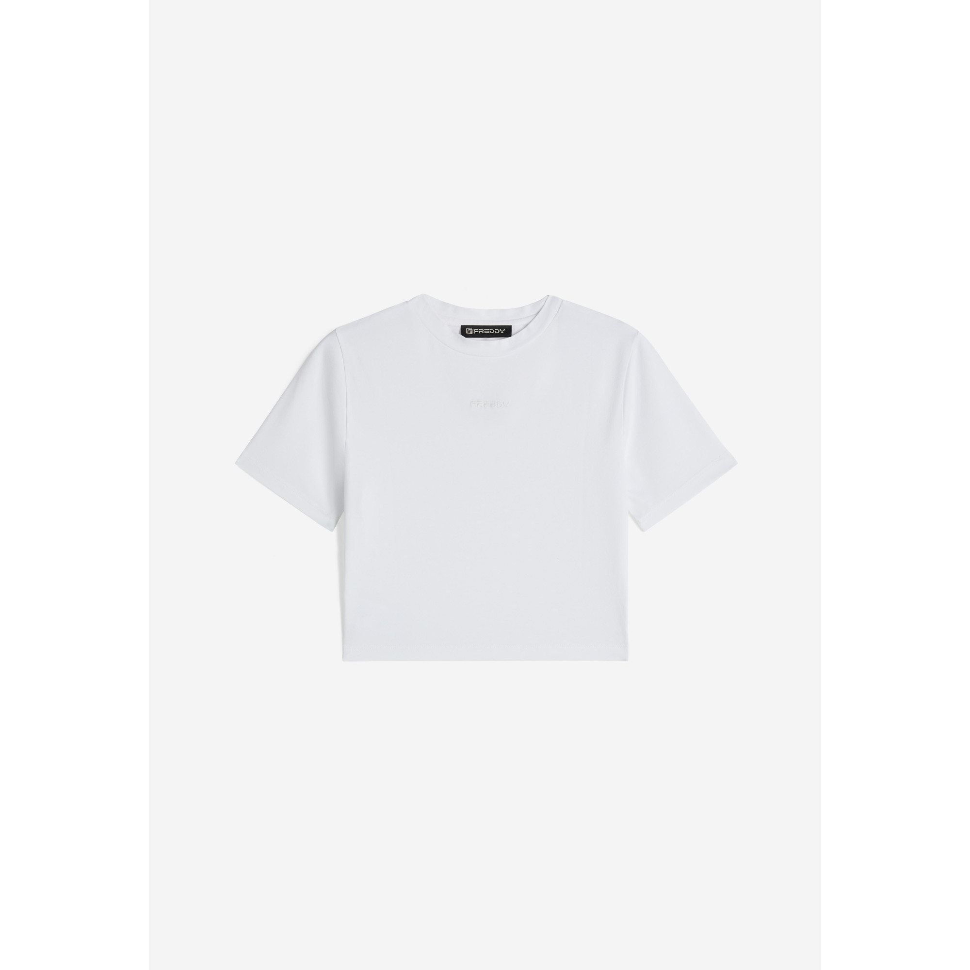 Freddy Slim-Fit Damen Crop Top - Garment-Dyed - Weiß Freddy Slim-Fit Damen Crop Top - Garment-Dyed - Weiß