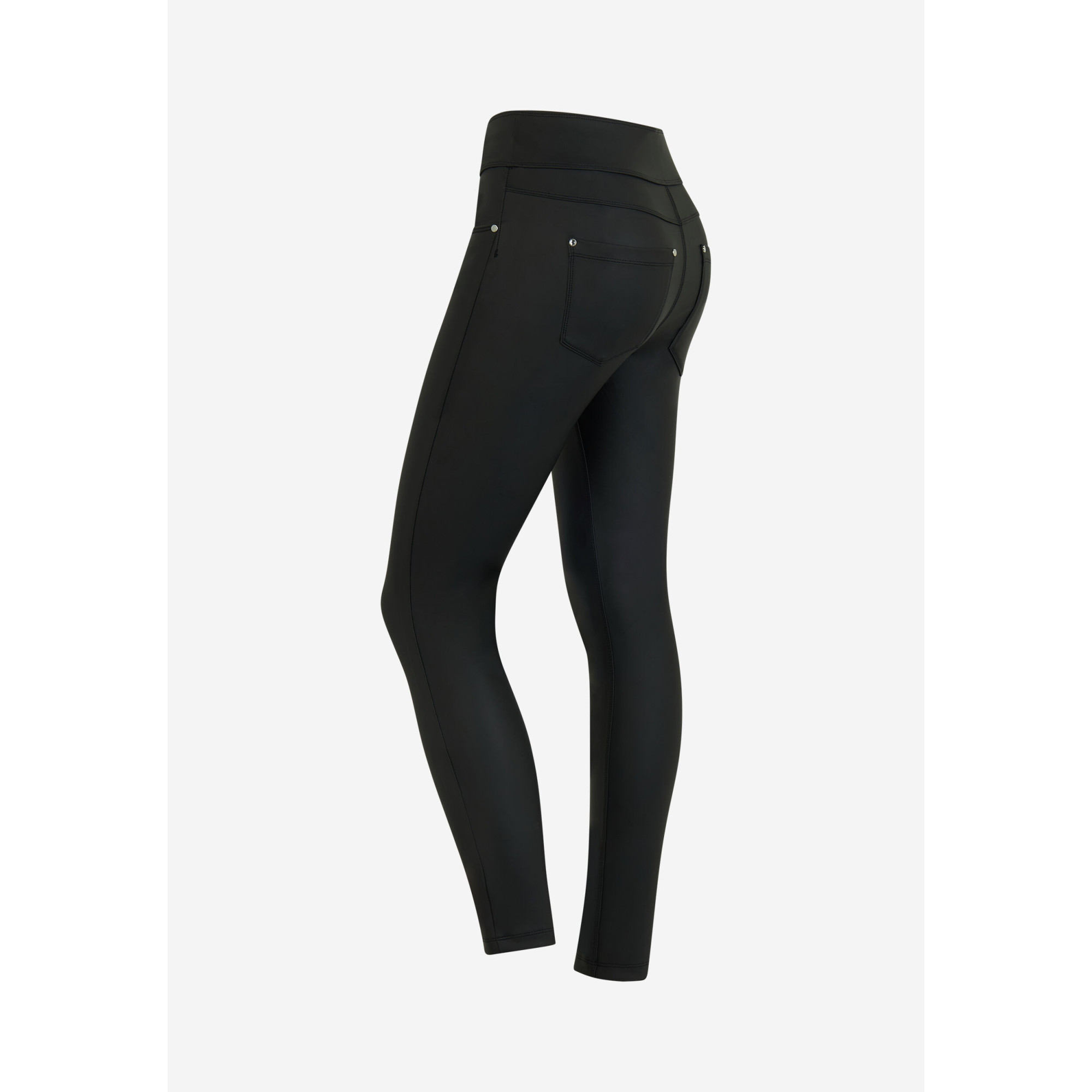 Freddy N.O.W.® Yoga Vegan Leather Damen Comfort Lederhose - Mid Waist Skinny - Schwarz Freddy N.O.W.® Yoga Vegan Leather Damen Comfort Lederhose - Mid Waist Skinny - Schwarz