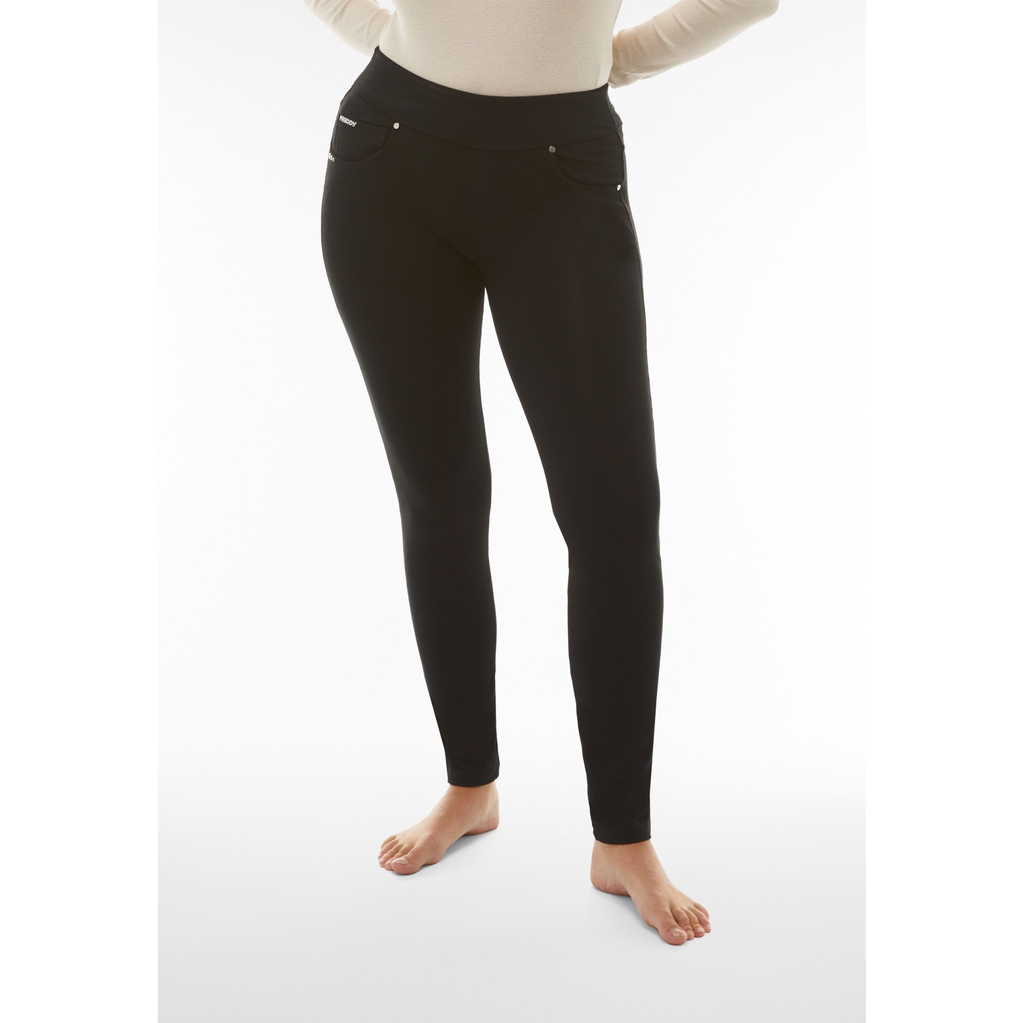 Freddy N.O.W.® Yoga Damen Comfort Hose - Mid Waist Skinny - Schwarz - N0 Freddy N.O.W.® Yoga Damen Comfort Hose - Mid Waist Skinny - Schwarz - N0