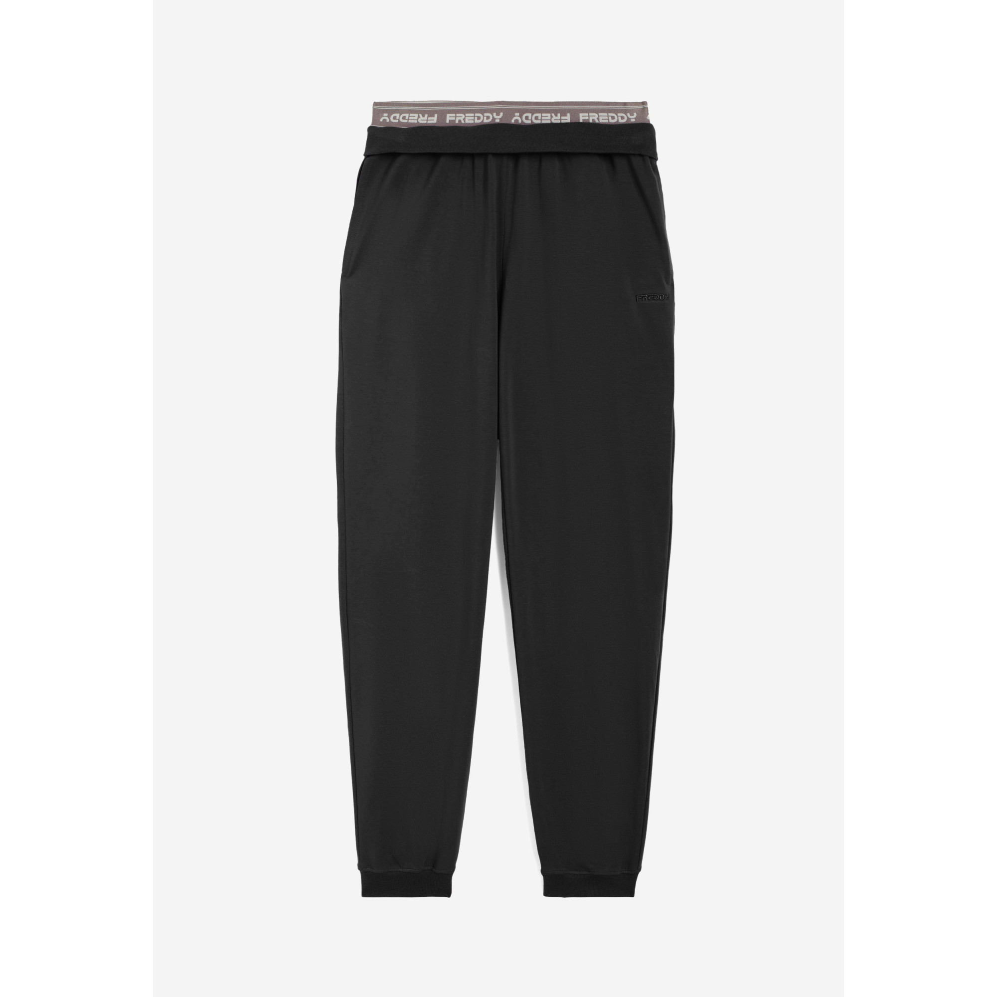 Freddy Jogginghose mit elastischem Bund - Schwarz Freddy Jogginghose mit elastischem Bund - Schwarz