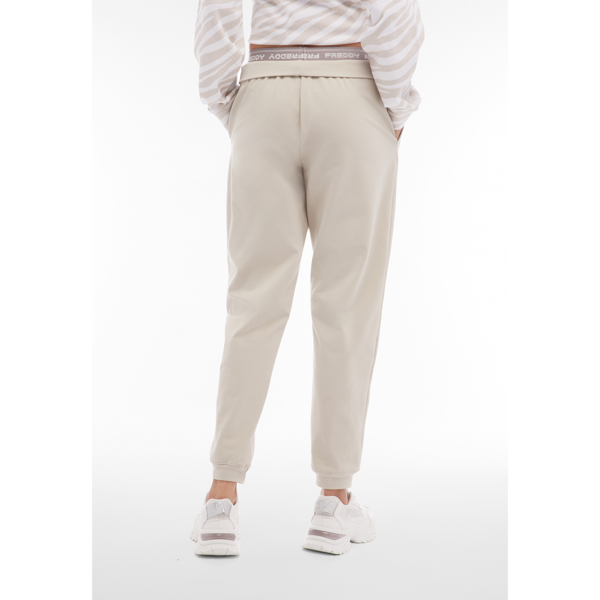 Freddy Jogginghose mit elastischem Bund - Flachsfarben Freddy Jogginghose mit elastischem Bund - Flachsfarben