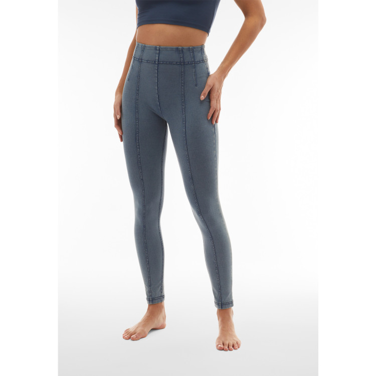 Freddy N.O.W.® Yoga Eco Damen Comfort Jeans - Super High Waist Skinny - Denim hell - Blaue Nähte - J116B