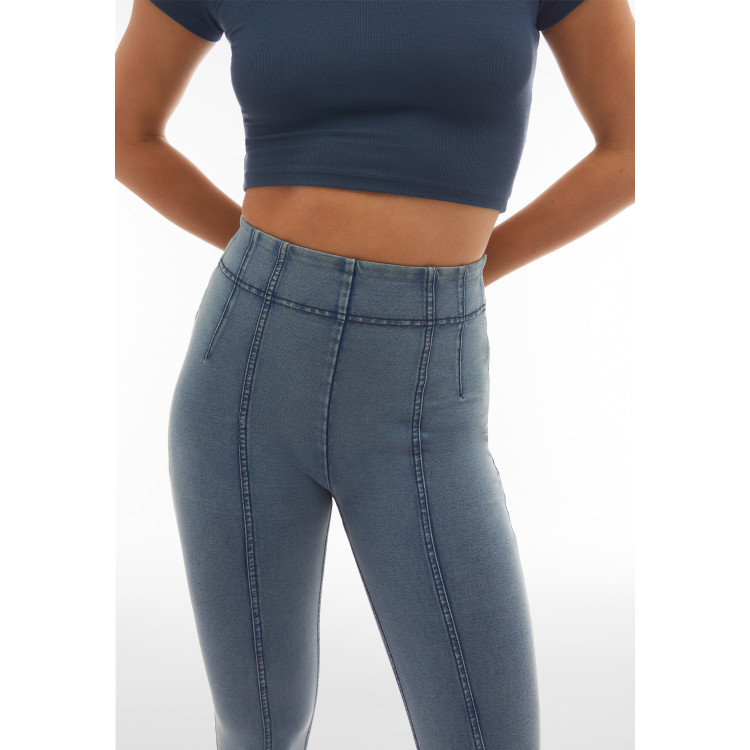Freddy N.O.W.® Yoga Eco Damen Comfort Jeans - Super High Waist Skinny - Denim hell - Blaue Nähte - J116B