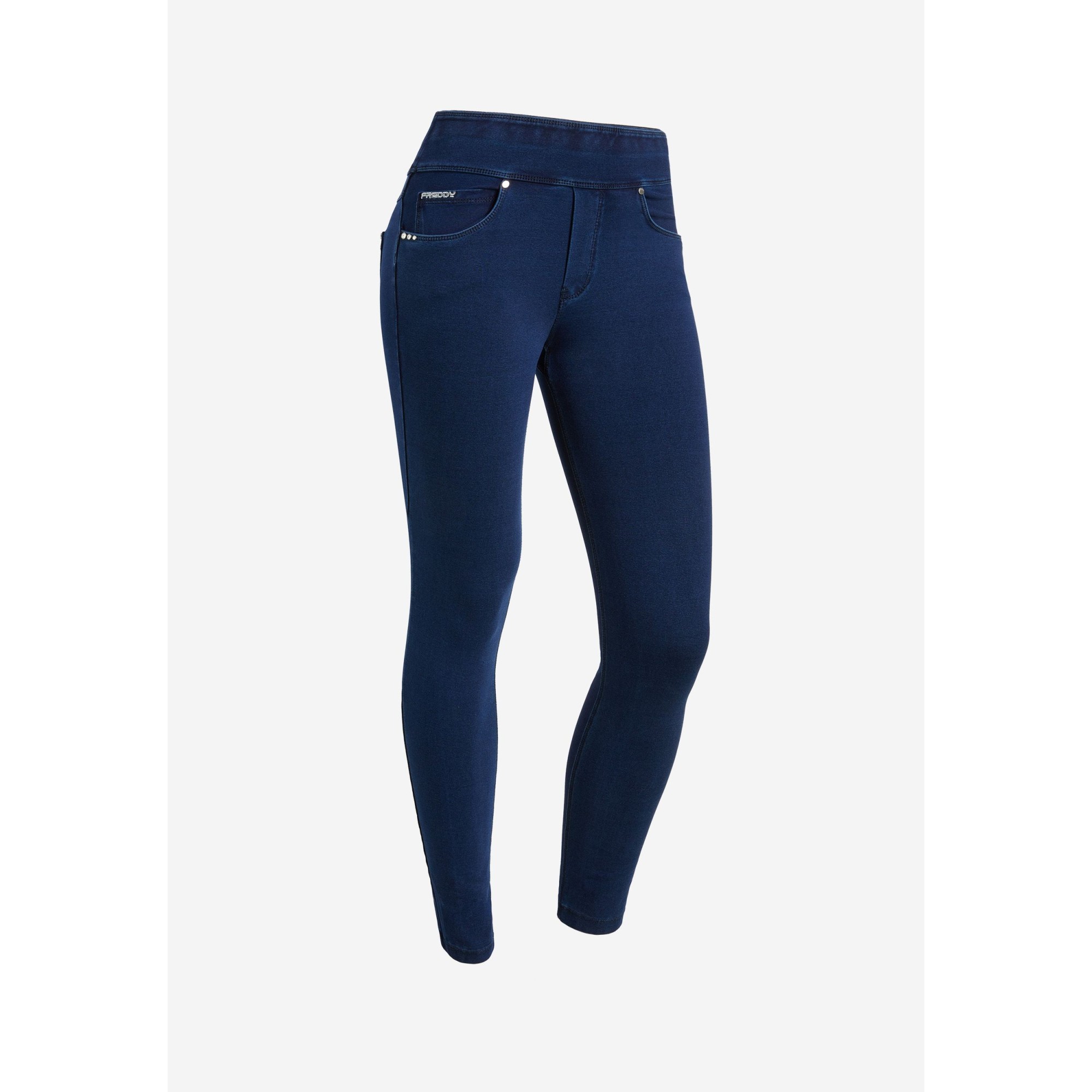 Freddy N.O.W.® Yoga Damen Comfort Jeans - Mid Waist Skinny - Blau - Gelbe Nähte - J0Y Freddy N.O.W.® Yoga Damen Comfort Jeans - Mid Waist Skinny - Blau - Gelbe Nähte - J0Y