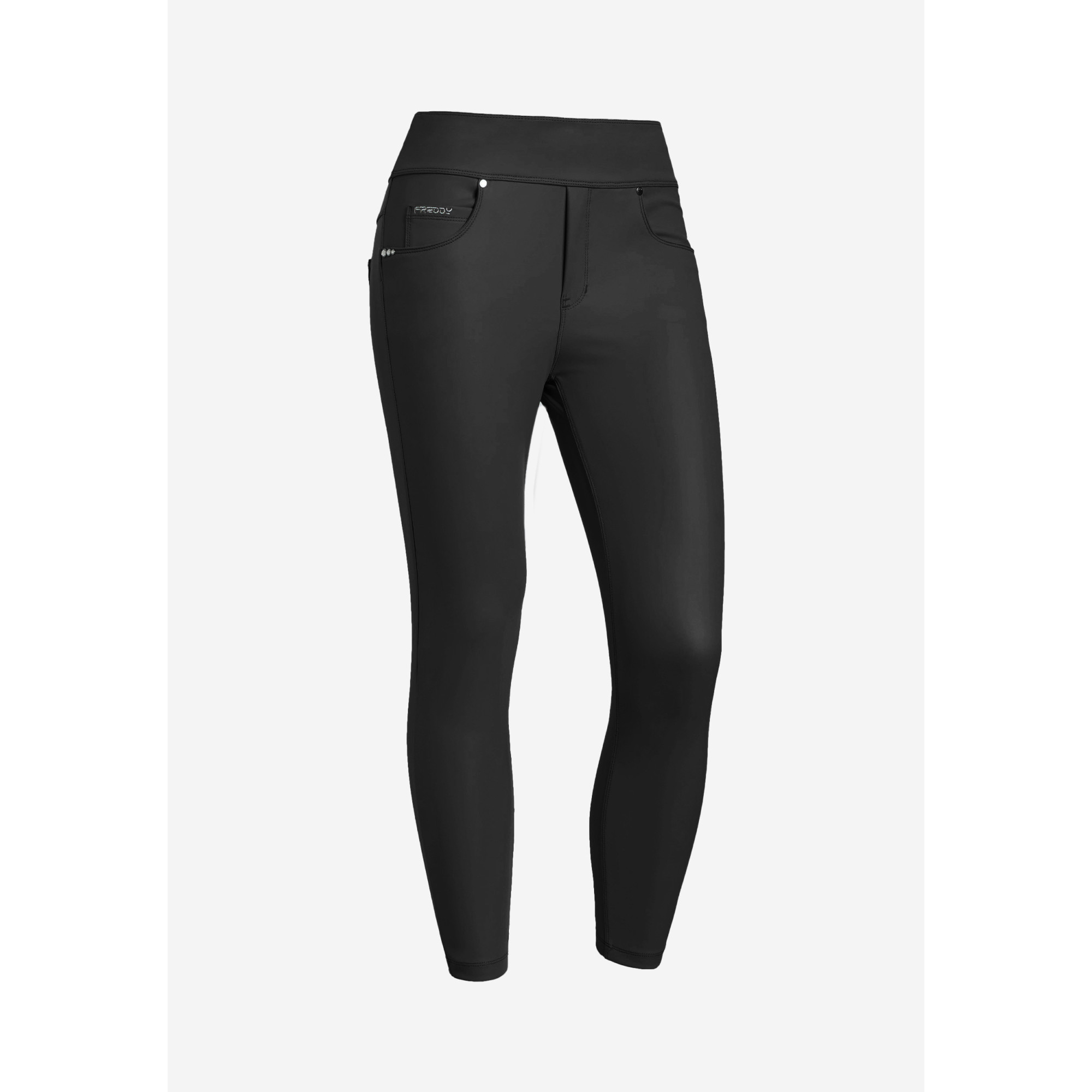 Freddy N.O.W.® Yoga Vegan Leather Damen Comfort Lederhose - 7/8 Mid Waist Super Skinny - Schwarz Freddy N.O.W.® Yoga Vegan Leather Damen Comfort Lederhose - 7/8 Mid Waist Super Skinny - Schwarz