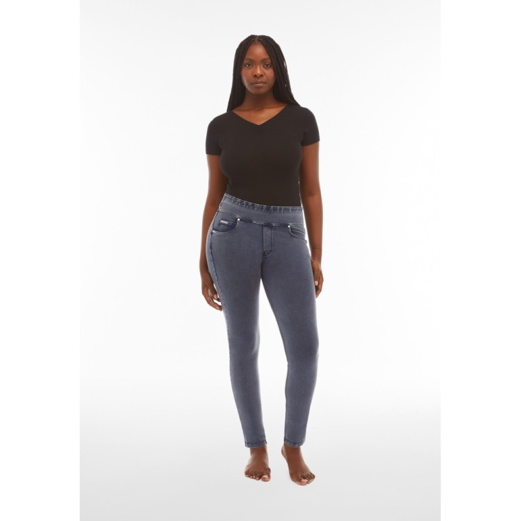Freddy N.O.W.® Yoga Eco Damen Comfort Jeans - Mid Waist Skinny - Denim hell - Blaue Nähte - J109B