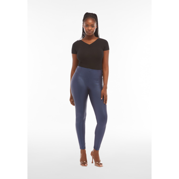 Freddy WR.UP® Damen Push-Up Hose - High Waist Super Skinny - Wet Effect - Mittelblau