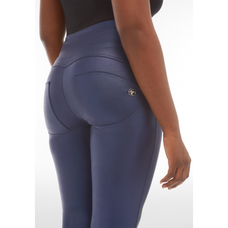 Freddy WR.UP® Damen Push-Up Hose - High Waist Super Skinny - Wet Effect - Mittelblau
