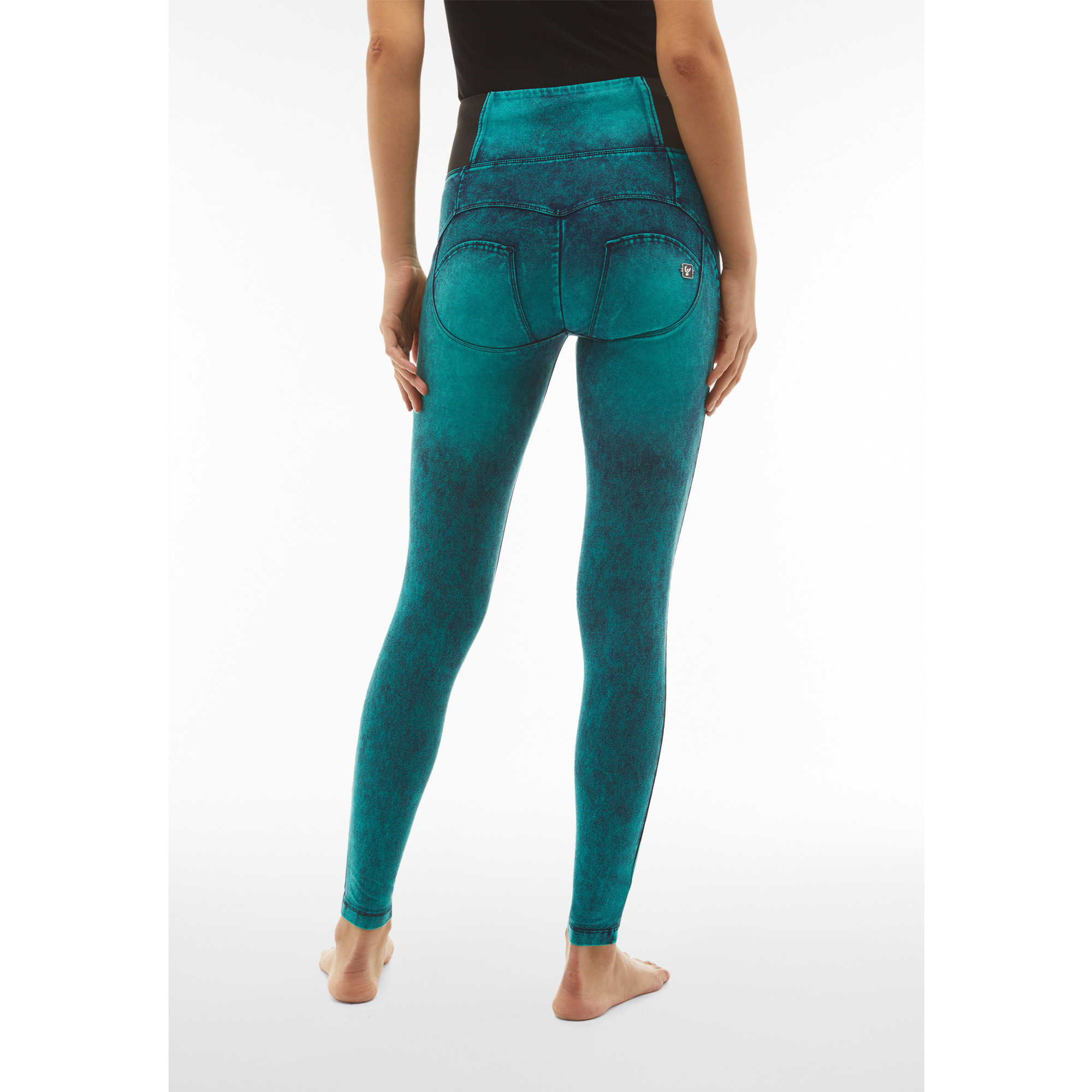 Freddy WR.UP® Damen Push-Up Jeans - Super High Waist Super Skinny - Marmor Effekt - Denim Blaugün - Blaue Nähte - J152B Freddy WR.UP® Damen Push-Up Jeans - Super High Waist Super Skinny - Marmor Effekt - Denim Blaugün - Blaue Nähte - J152B