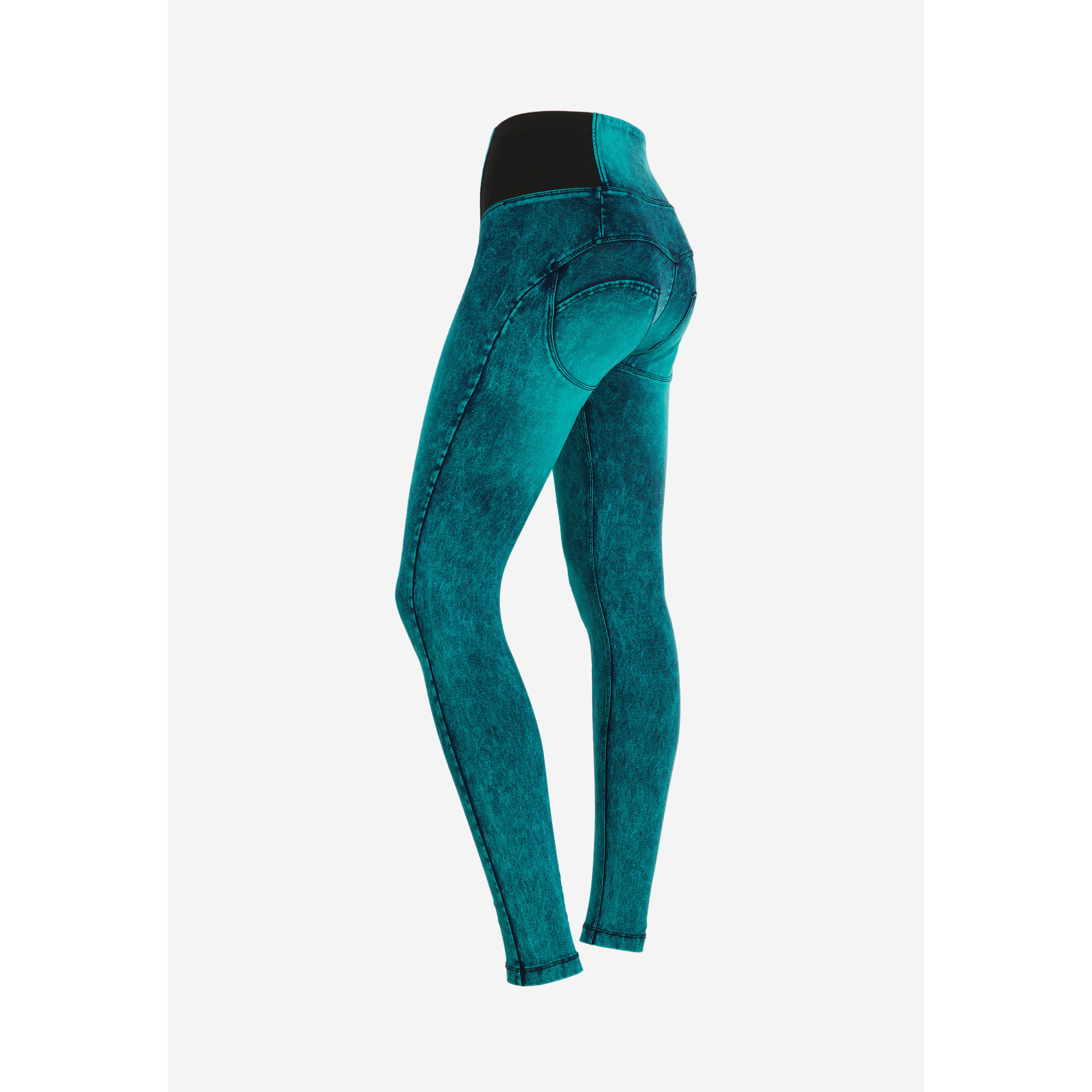 Freddy WR.UP® Damen Push-Up Jeans - Super High Waist Super Skinny - Marmor Effekt - Denim Blaugün - Blaue Nähte - J152B Freddy WR.UP® Damen Push-Up Jeans - Super High Waist Super Skinny - Marmor Effekt - Denim Blaugün - Blaue Nähte - J152B