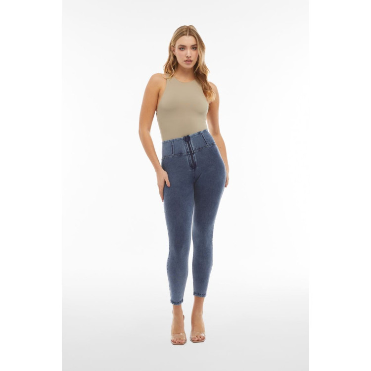 Freddy WR.UP® Damen Push-Up Jeans - 7/8 High Waist Skinny - Denim hell - Blaue Nähte - J109B