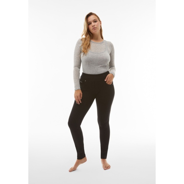 Freddy N.O.W.® Yoga Damen Comfort Jeans - Mid Waist Skinny - Schwarz - Schwarze Nähte - J7N