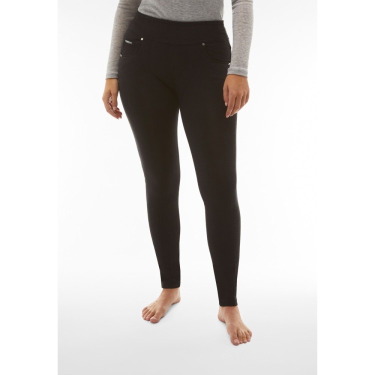 Freddy N.O.W.® Yoga Damen Comfort Jeans - Mid Waist Skinny - Schwarz - Schwarze Nähte - J7N