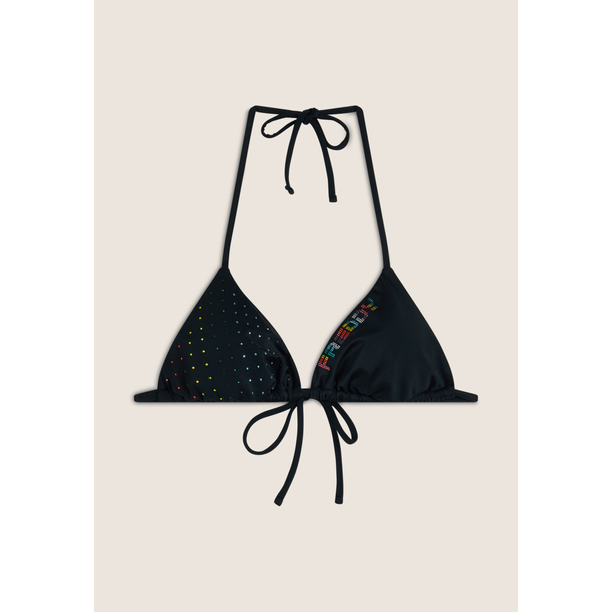 Freddy Triangel-Bikinioberteil mit Strassverzierung - BLACK Freddy Triangel-Bikinioberteil mit Strassverzierung - BLACK