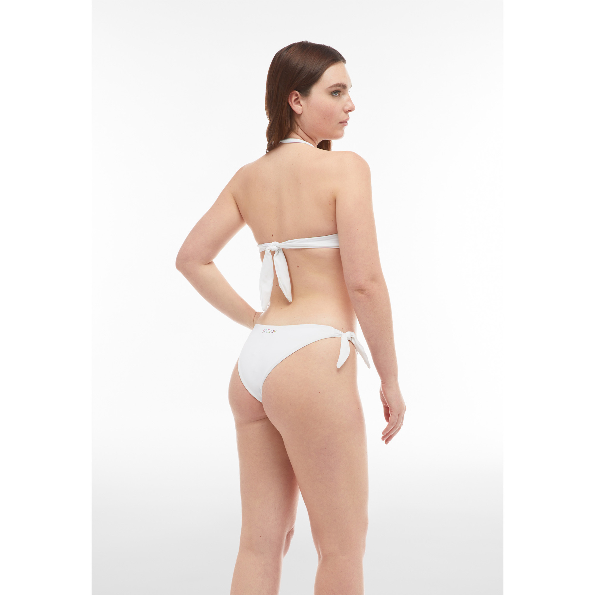 Freddy Bikinihose mit Strassverzierung - An den Seiten gebunden - WHITE Freddy Bikinihose mit Strassverzierung - An den Seiten gebunden - WHITE
