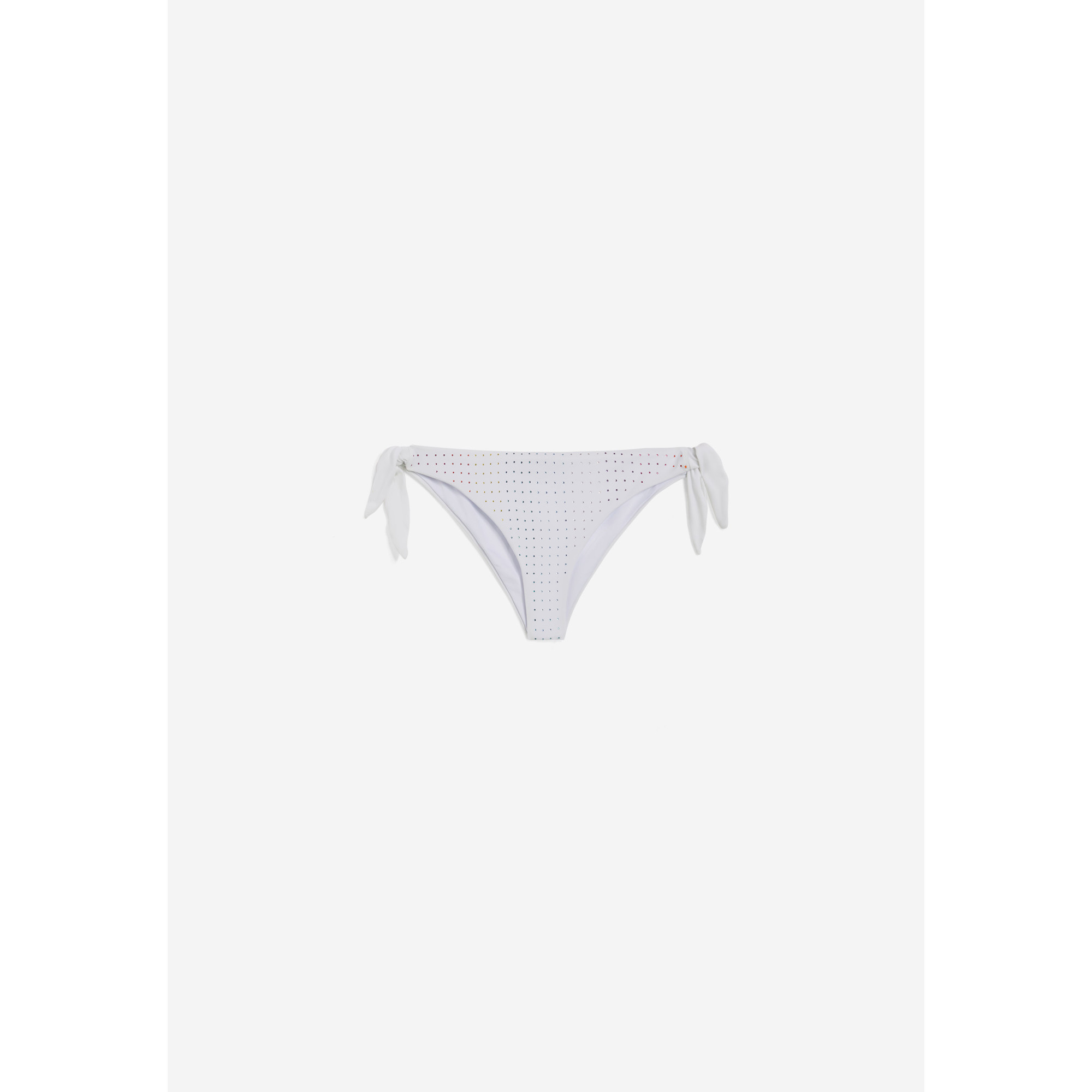 Freddy Bikinihose mit Strassverzierung - An den Seiten gebunden - WHITE Freddy Bikinihose mit Strassverzierung - An den Seiten gebunden - WHITE