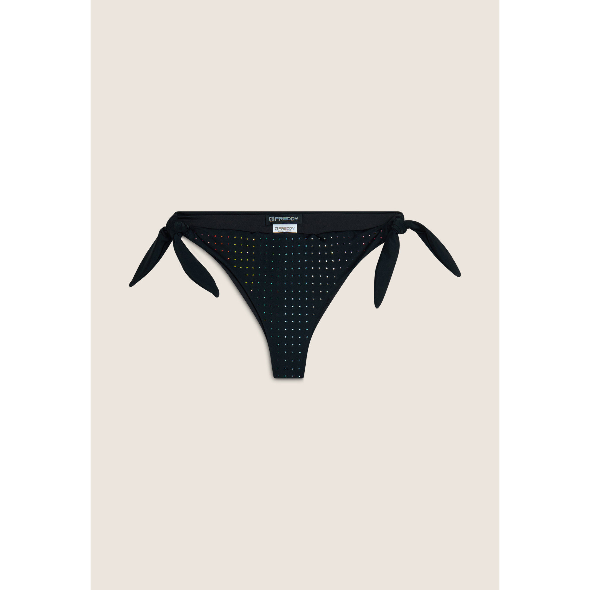Freddy Bikinihose mit Strassverzierung - An den Seiten gebunden - BLACK Freddy Bikinihose mit Strassverzierung - An den Seiten gebunden - BLACK