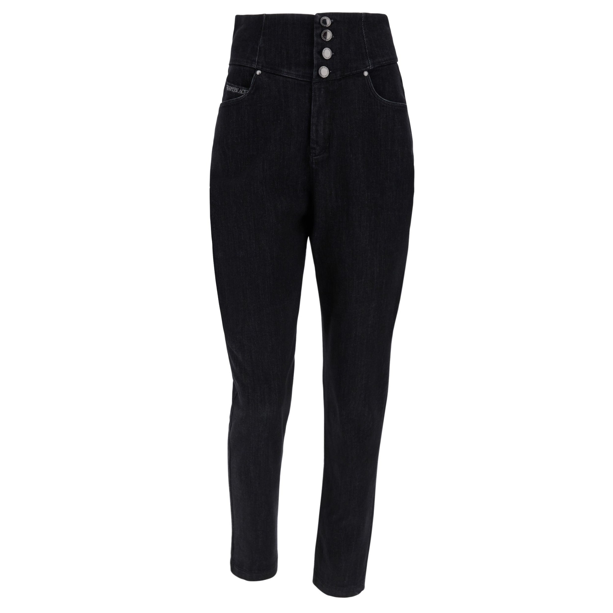 Freddy Fit Jeans - Buttoned Super High Waist Skinny - Black Denim – Black Seam - J7N Freddy Fit Jeans - Buttoned Super High Waist Skinny - Black Denim – Black Seam - J7N