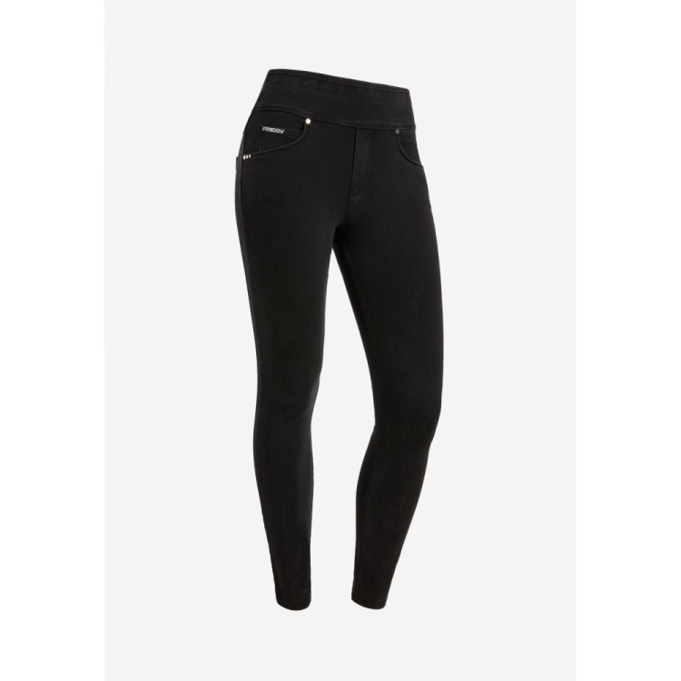 Freddy N.O.W.® Yoga Damen Comfort Jeans - Mid Waist Skinny - Schwarz - Schwarze Nähte - J7N