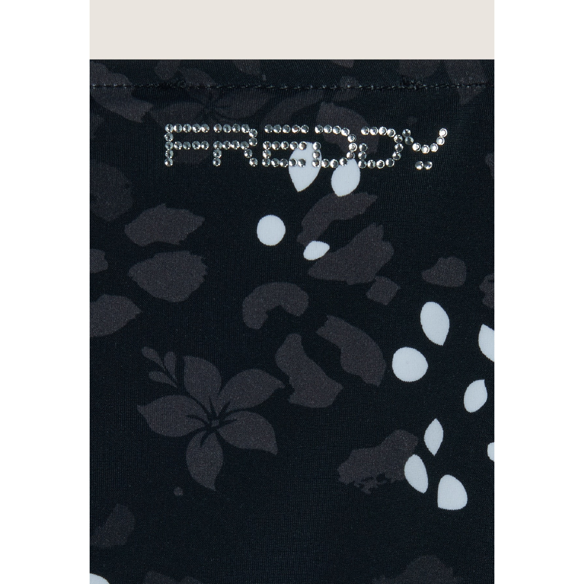 Freddy String-Bikinihose mit Blumenmuster - BLACK Freddy String-Bikinihose mit Blumenmuster - BLACK