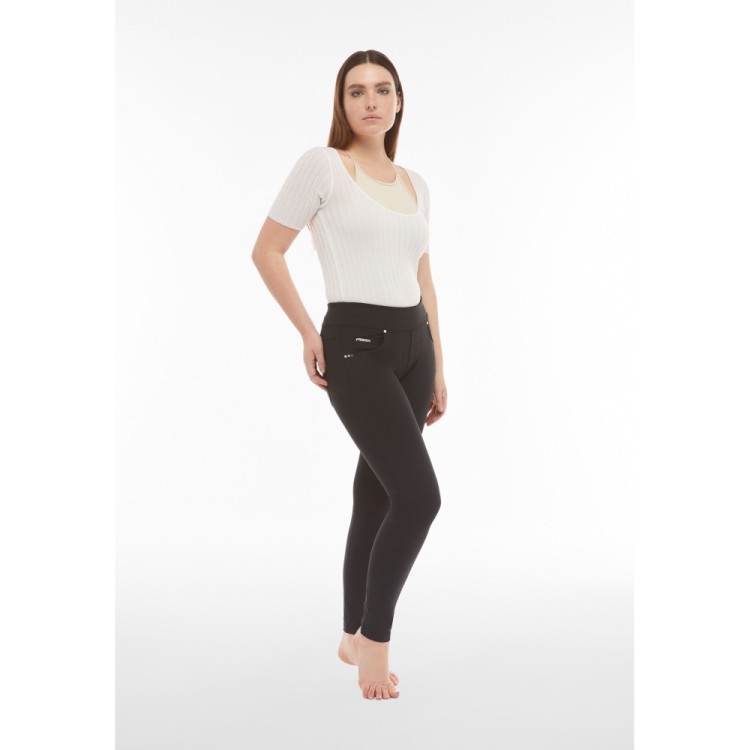 Freddy N.O.W.® Yoga Eco Tech Plus Damen Comfort Hose - Mid Waist Skinny - Schwarz