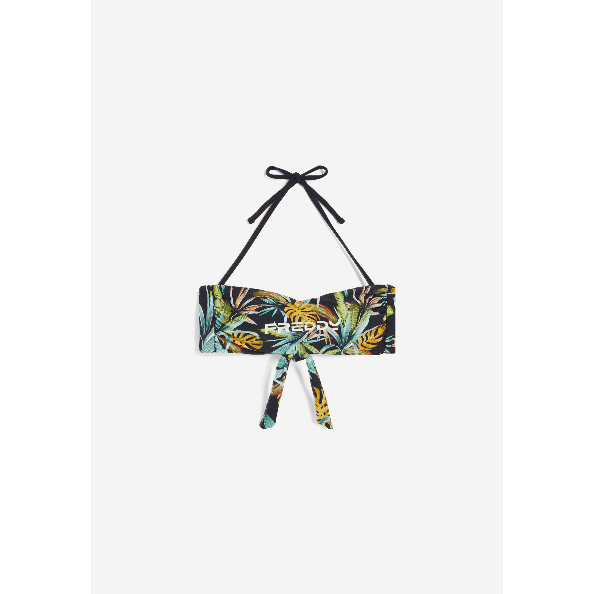 Freddy Bandeau-Bikinioberteil mit tropischem Print - BLACK Freddy Bandeau-Bikinioberteil mit tropischem Print - BLACK