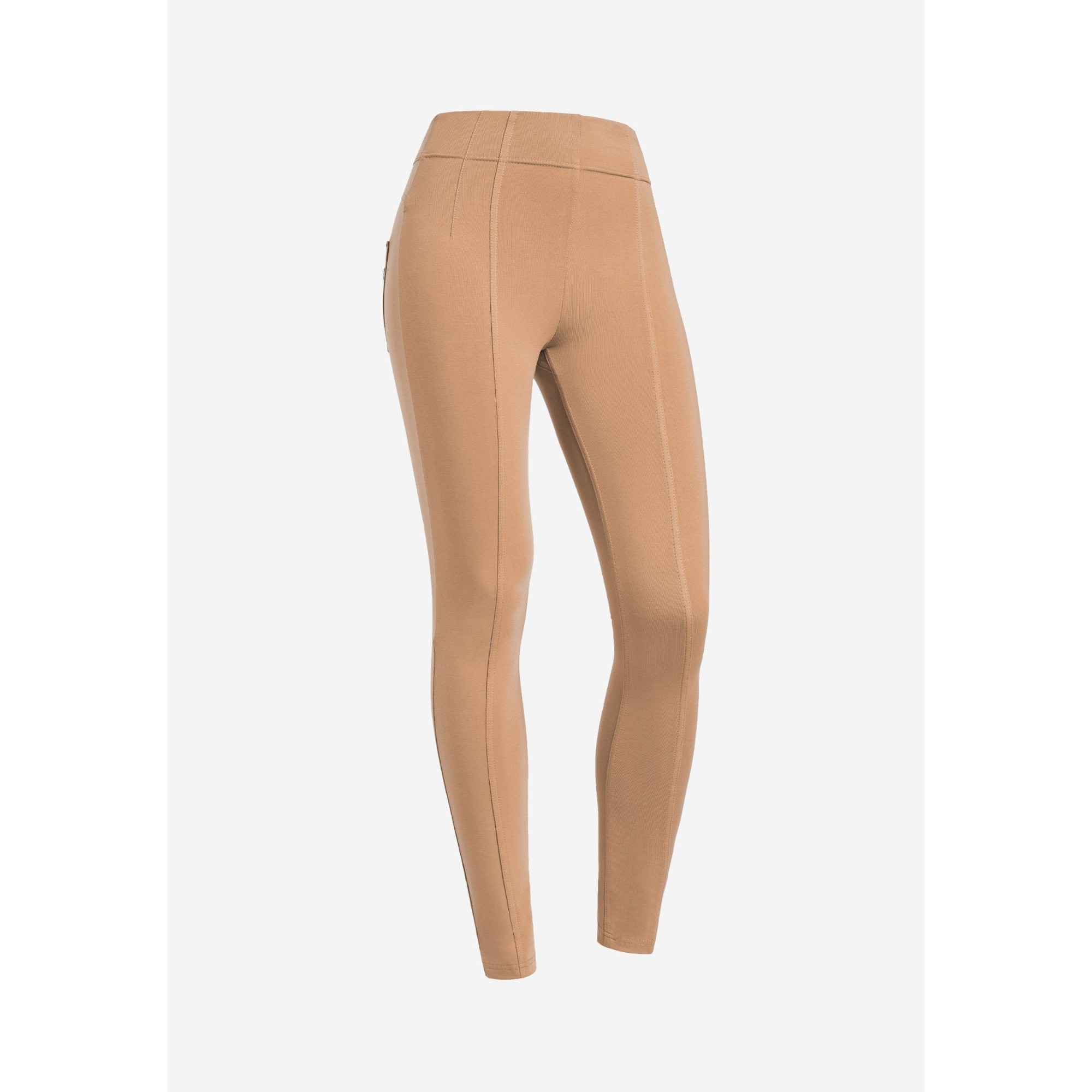 Freddy N.O.W.® Yoga Eco Damen Comfort Hose - Super High Waist Skinny - Mit Nähten auf den Beinen - Hellbraun - M44 Freddy N.O.W.® Yoga Eco Damen Comfort Hose - Super High Waist Skinny - Mit Nähten auf den Beinen - Hellbraun - M44