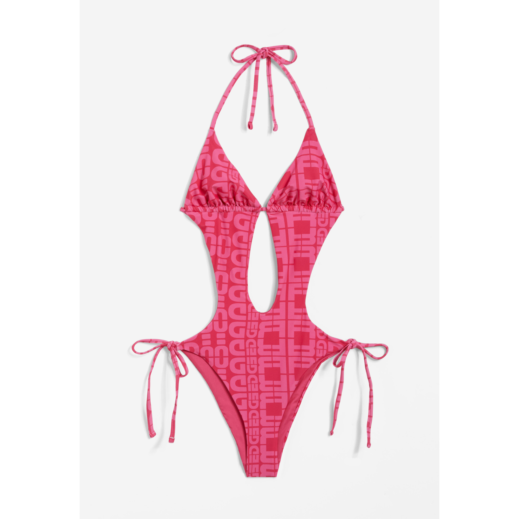 Freddy Einteiliger Badeanzug mit Cut-outs und Allover-Logo-Print - FUCHSIA Freddy Einteiliger Badeanzug mit Cut-outs und Allover-Logo-Print - FUCHSIA