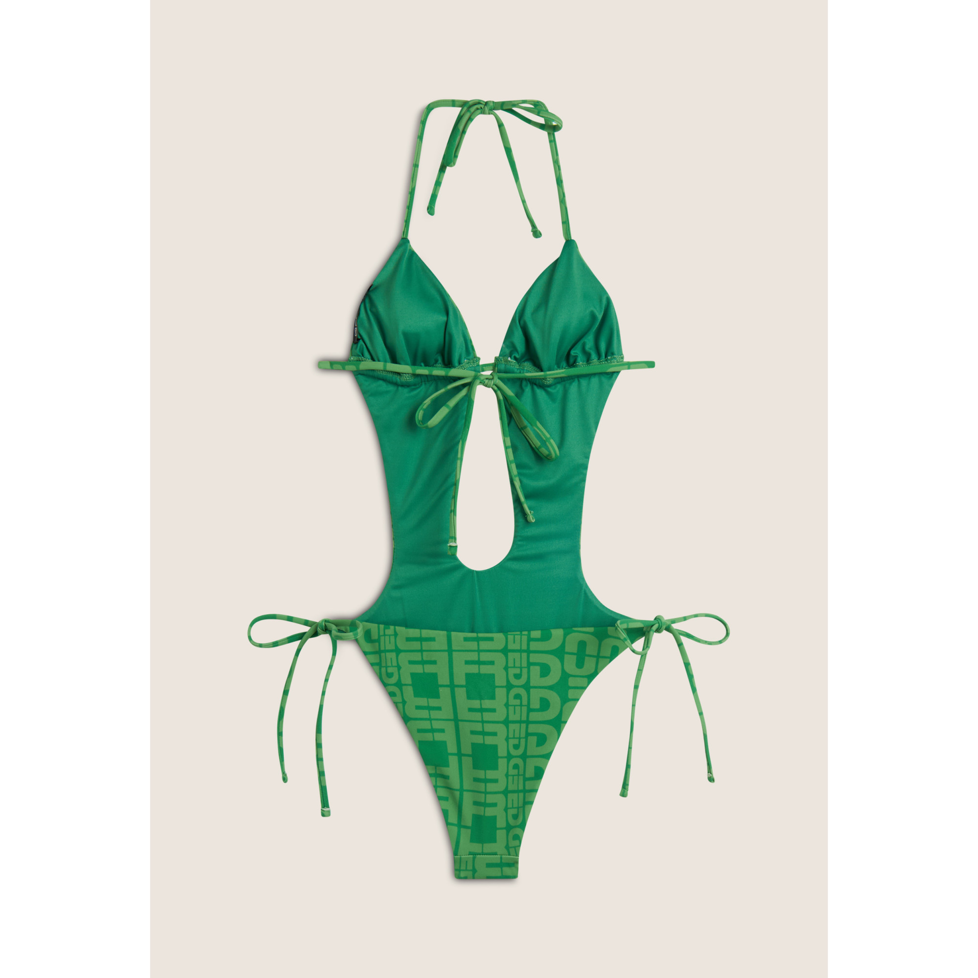 Freddy Einteiliger Badeanzug mit Cut-outs und Allover-Logo-Print - GREEN Freddy Einteiliger Badeanzug mit Cut-outs und Allover-Logo-Print - GREEN