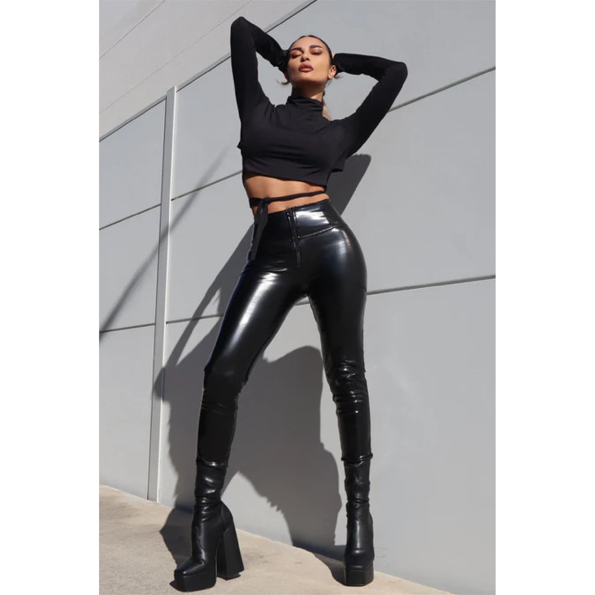 Freddy WR.UP® Pusuhp Latexhose - 7/8 High Waist Super Skinny - Schwarz Freddy WR.UP® Pusuhp Latexhose - 7/8 High Waist Super Skinny - Schwarz