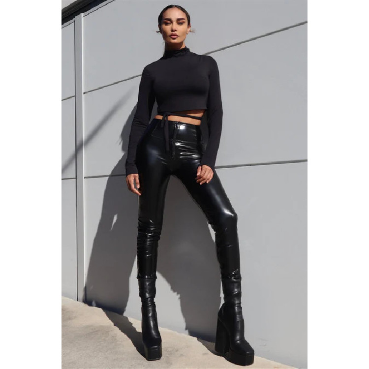 Freddy WR.UP® Pusuhp Latexhose - 7/8 High Waist Super Skinny - Schwarz