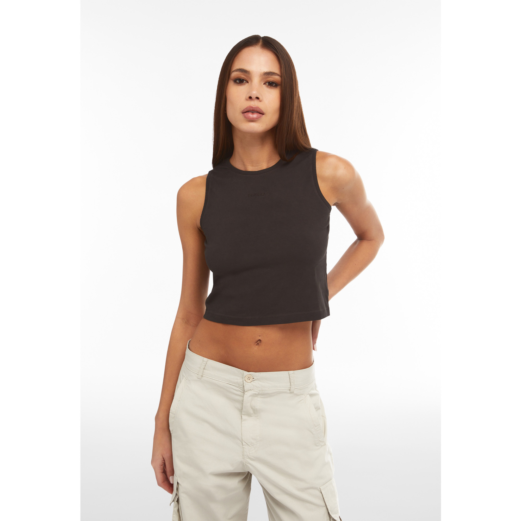 Freddy Crop Top - Cold Dyed - Schwarz Freddy Crop Top - Cold Dyed - Schwarz