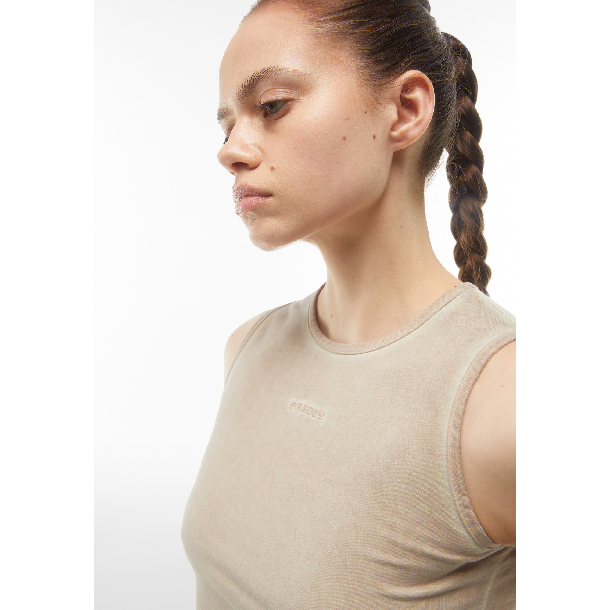 Freddy Crop Top - Cold Dyed - Beige Freddy Crop Top - Cold Dyed - Beige