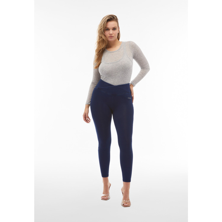 Freddy WR.UP® Core Damen Push-Up Jeans - 7/8 High Waist Super Skinny - Denim Indigo - Blaue Nähte - J0B