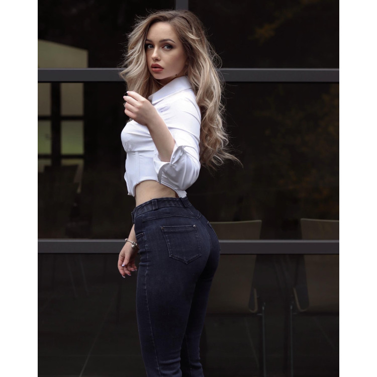 Freddy Fit Jeans - Regular Waist Straight - Cropped - Black Denim – Black Seam - J7N