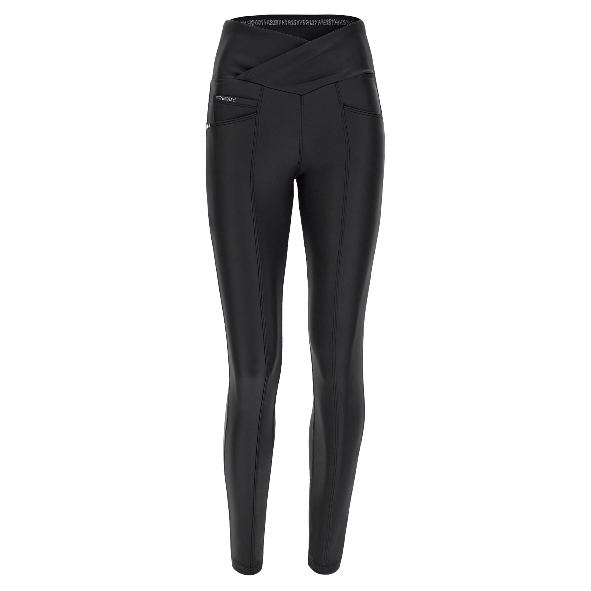 Freddy N.O.W.® Yoga Vegan Leather Damen Comfort Lederhose - High High Waist Super Skinny - Schwarz - N0 Freddy N.O.W.® Yoga Vegan Leather Damen Comfort Lederhose - High High Waist Super Skinny - Schwarz - N0