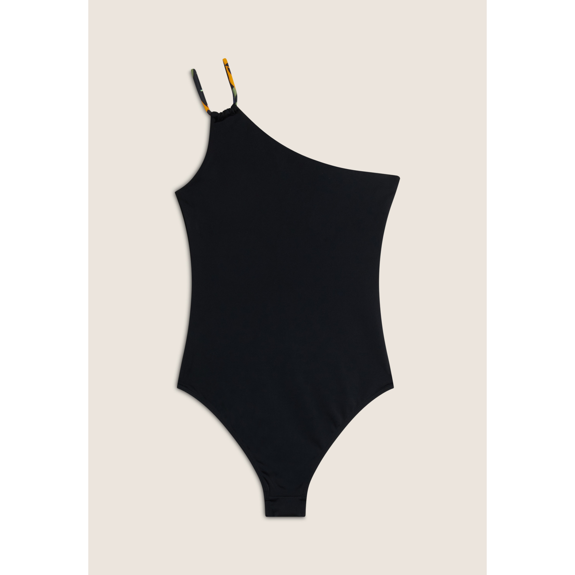Freddy Ein-Schulter Badeanzug mit Aufdruck - BLACK Freddy Ein-Schulter Badeanzug mit Aufdruck - BLACK
