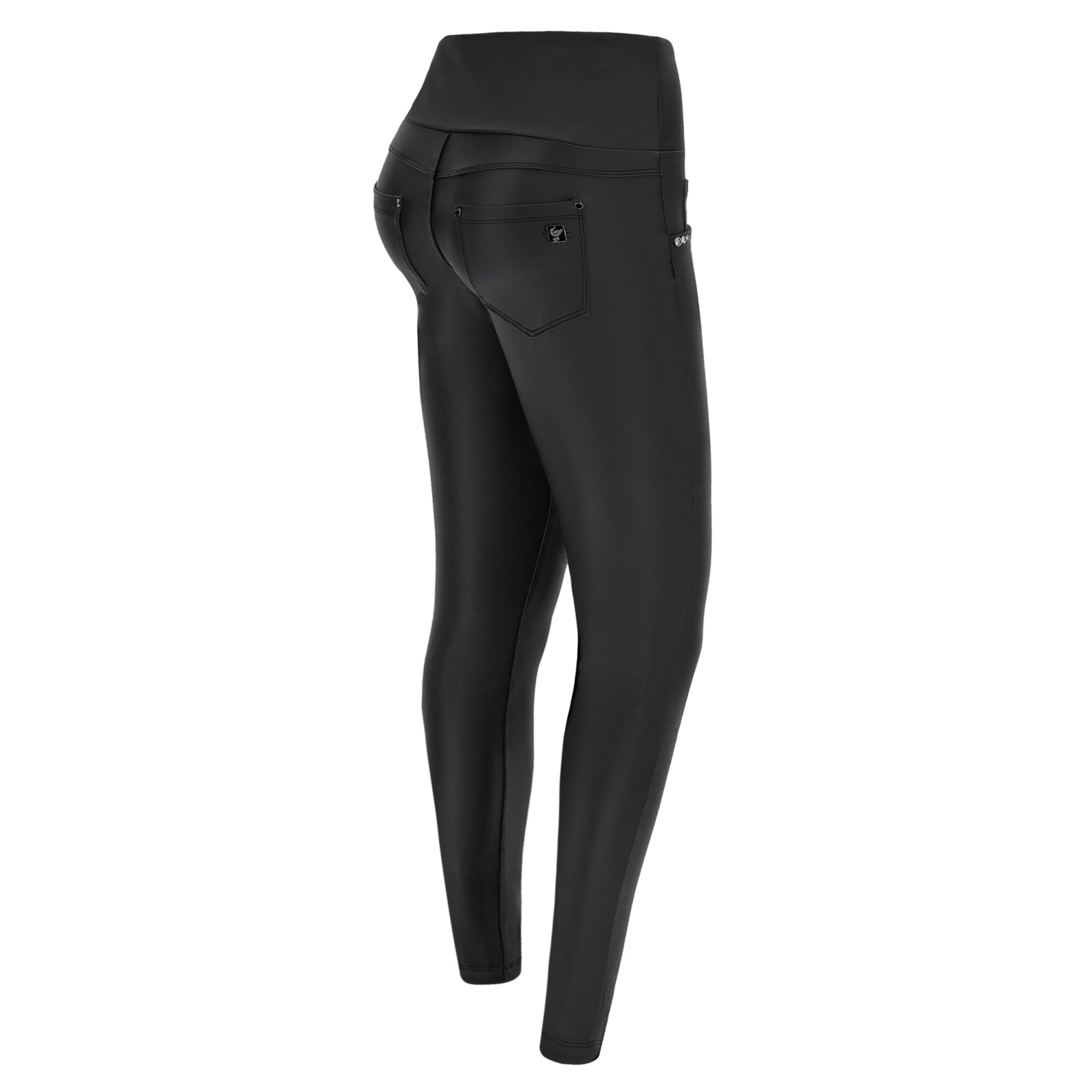 Freddy N.O.W.® Yoga Vegan Leather Damen Comfort Lederhose - High High Waist Super Skinny - Schwarz - N0 Freddy N.O.W.® Yoga Vegan Leather Damen Comfort Lederhose - High High Waist Super Skinny - Schwarz - N0