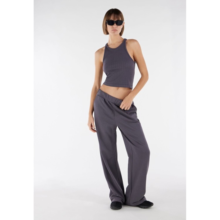Freddy Damen Crop Top - Racerback - Gerippt - Dunkelgrau - G100