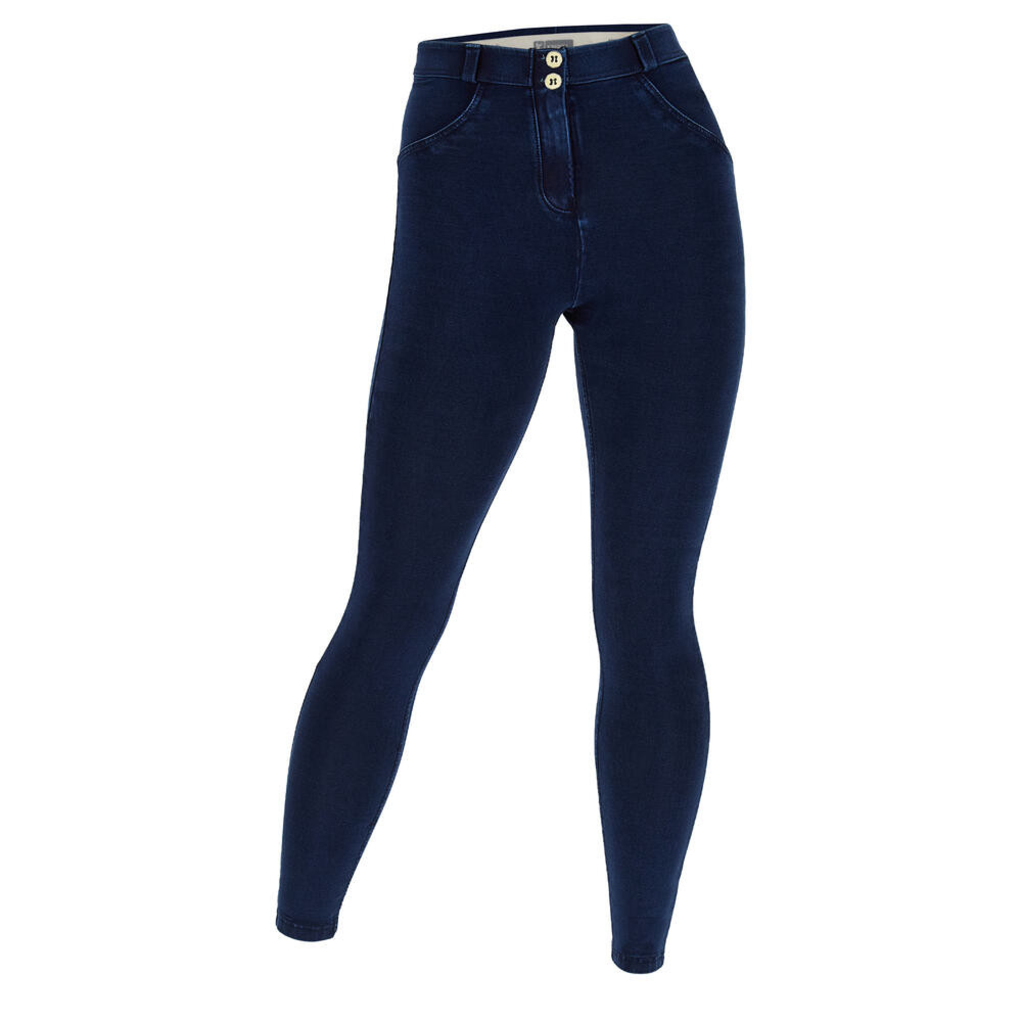 Freddy WR.UP® Curvy Damen Push-Up Jeans - Regular Waist Skinny - Indigoblau - Blaue Nähte Freddy WR.UP® Curvy Damen Push-Up Jeans - Regular Waist Skinny - Indigoblau - Blaue Nähte