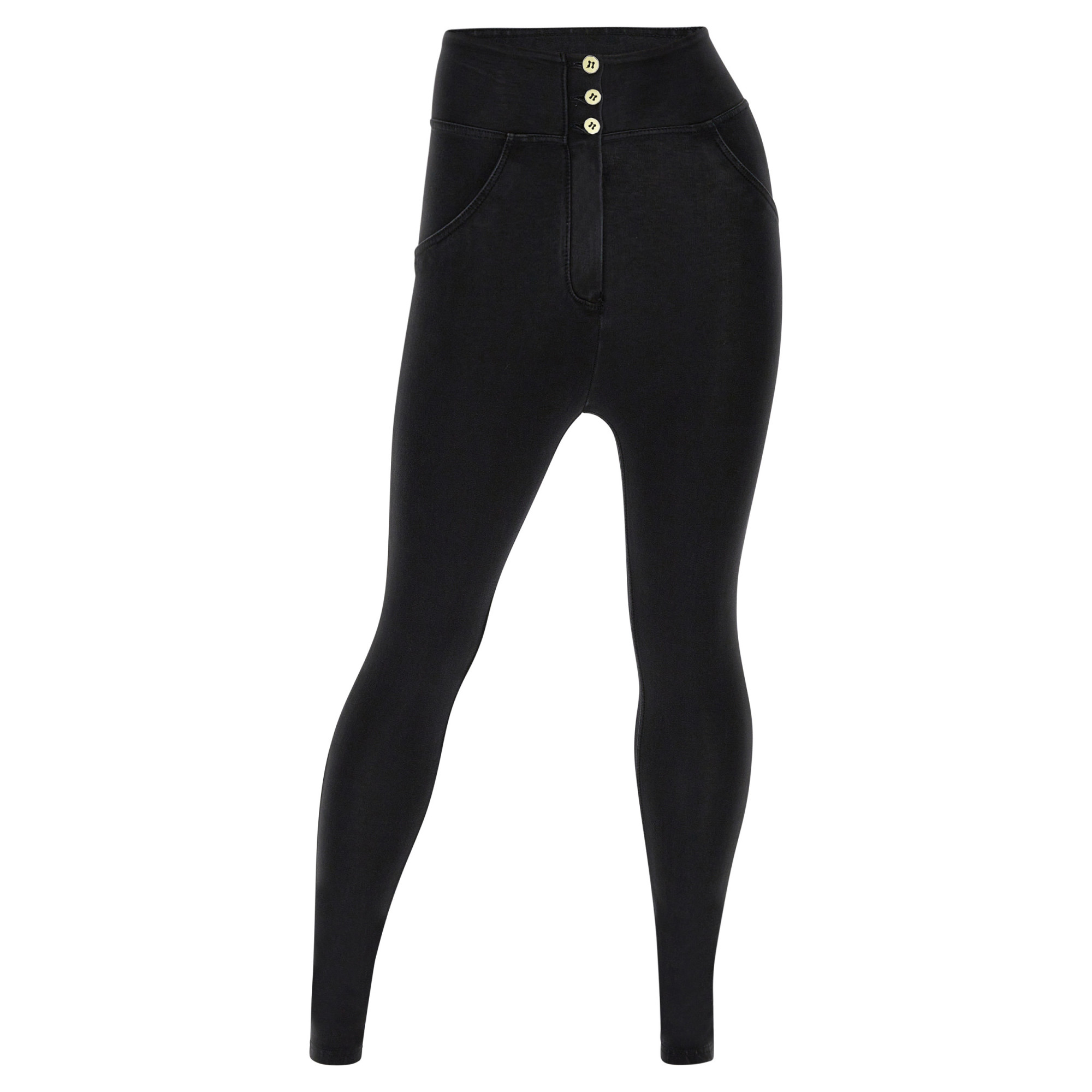 Freddy WR.UP® Curvy Denim - Buttoned High Waist Skinny - Black Denim - Black Seam - J7N Freddy WR.UP® Curvy Denim - Buttoned High Waist Skinny - Black Denim - Black Seam - J7N